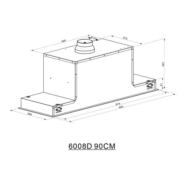 Refurbished electriQ EIQ90CANGWL 90cm Glass Canopy Cooker Hood White