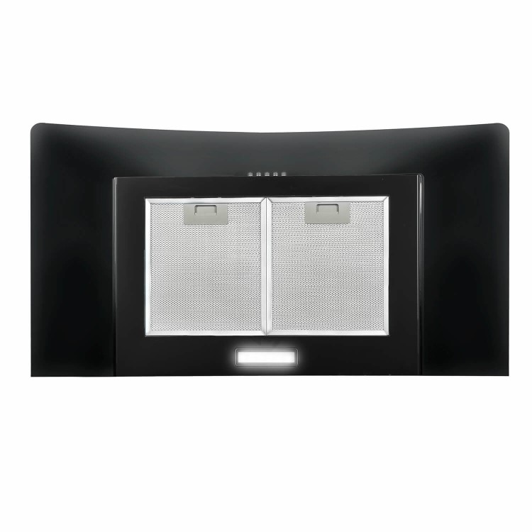 electriQ 90cm Curved Glass Cooker Hood - Black