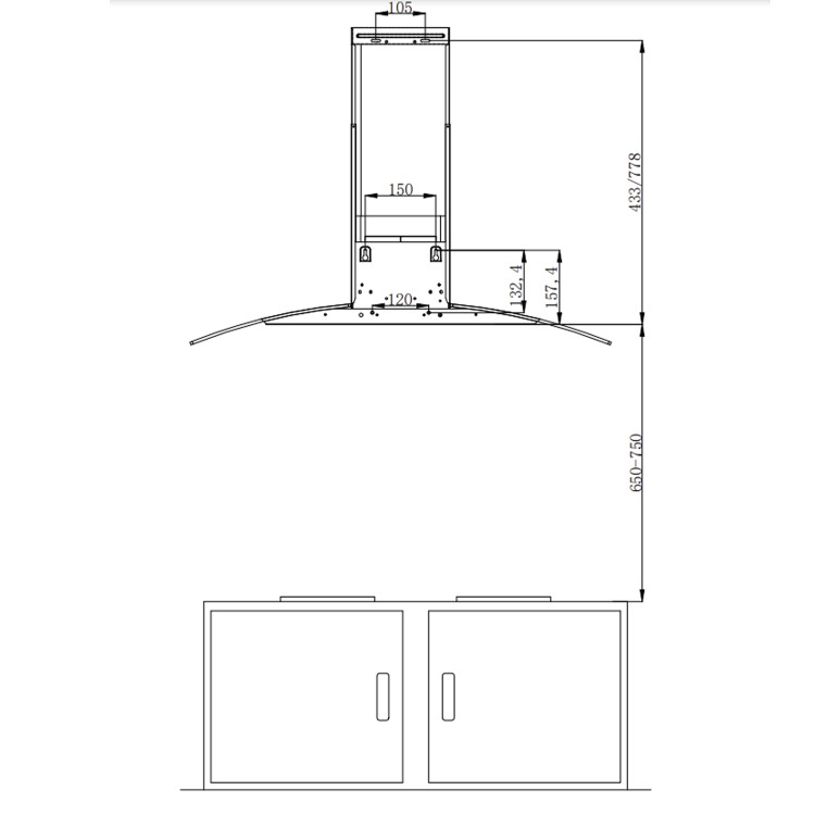 electriQ 90cm Touch Control Curved Glass Cooker Hood - Stainless Steel