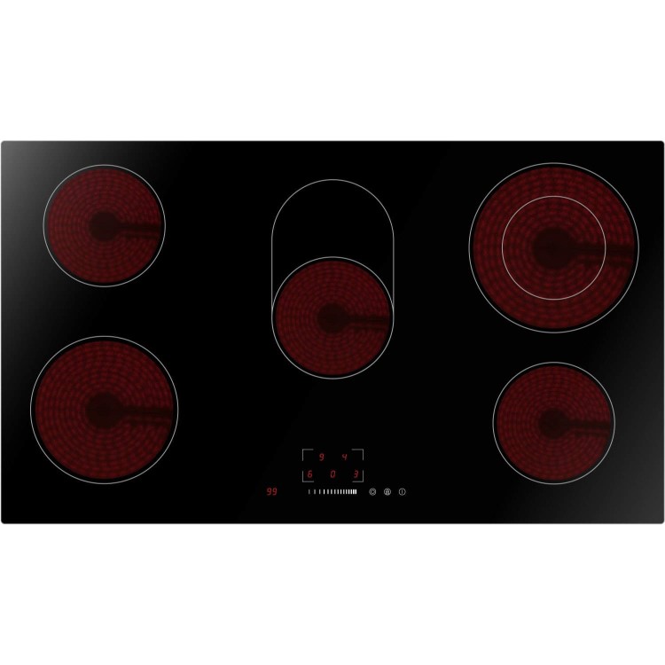 electriQ 90cm 5 zone Ceramic Bevelled Edge Schott Glass Hob