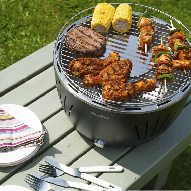 electriQ Portable Smokeless BBQ - Lotus Style with Fan