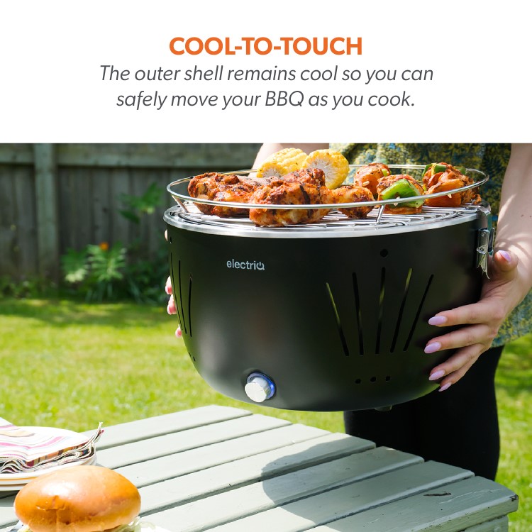 electriQ Portable Smokeless BBQ - Lotus Style with Fan