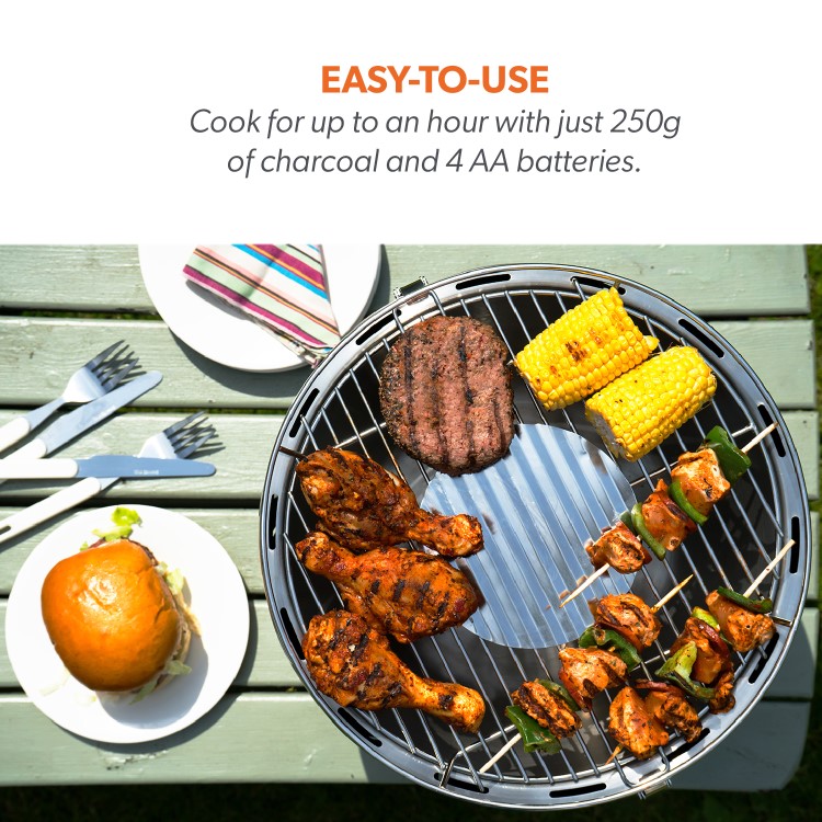 electriQ Portable Smokeless BBQ - Lotus Style with Fan