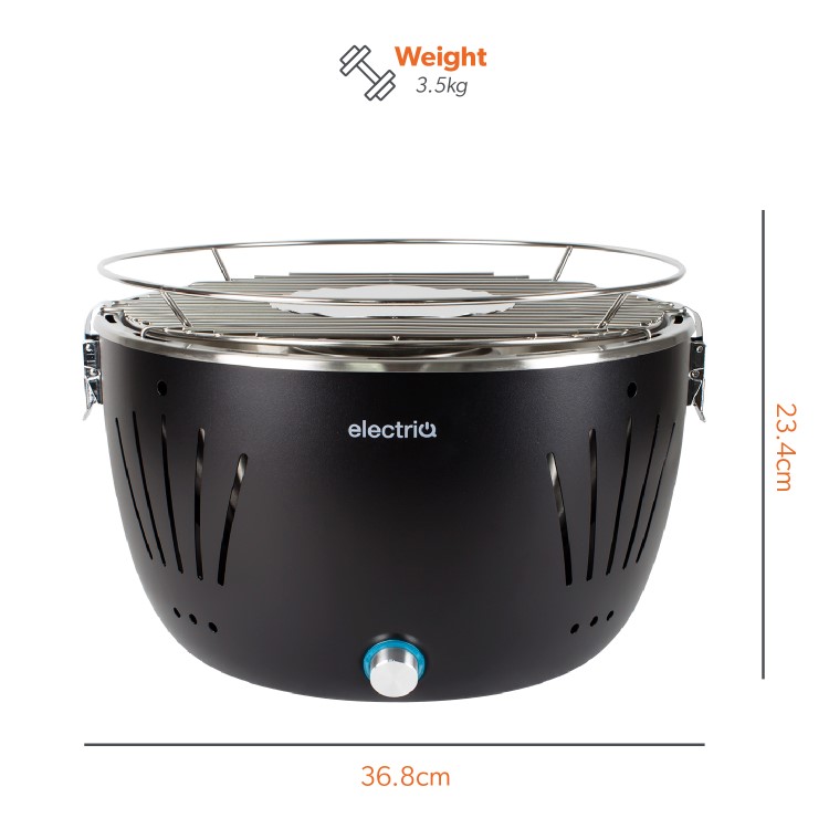 electriQ Portable Smokeless BBQ - Lotus Style with Fan