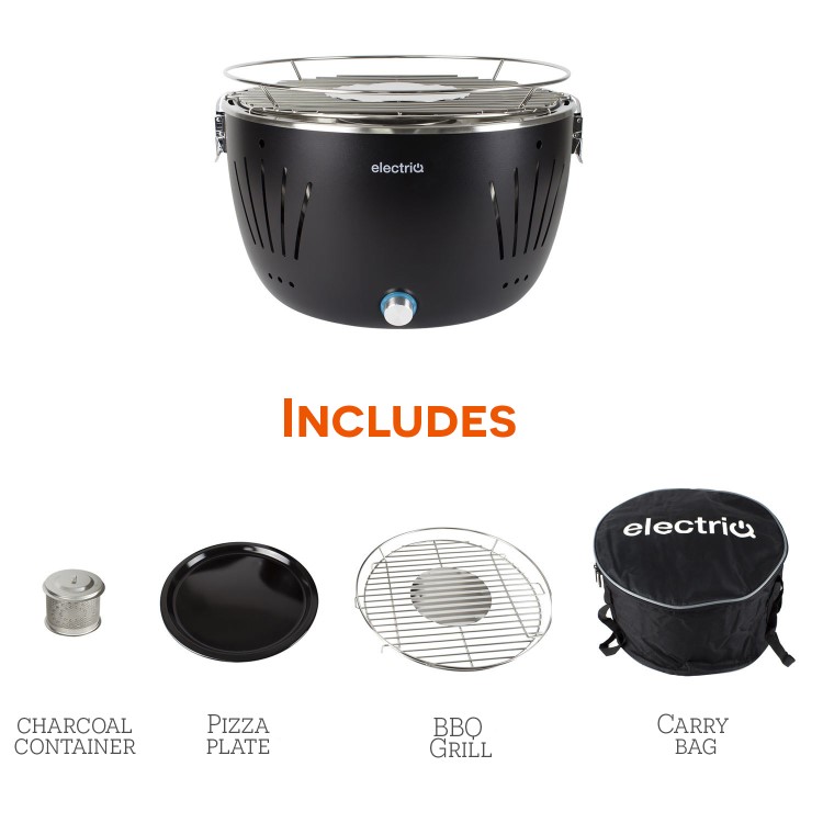 electriQ Portable Smokeless BBQ - Lotus Style with Fan