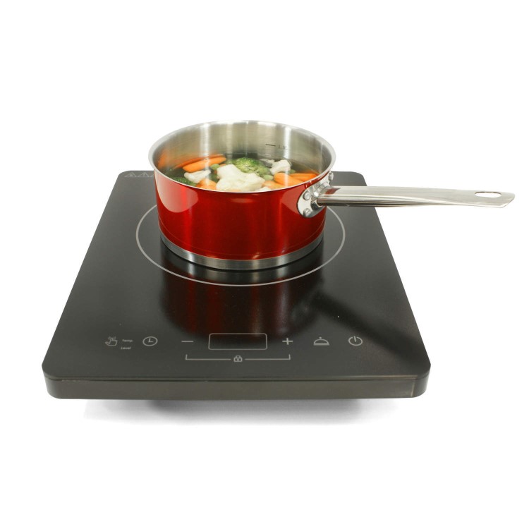 GRADE A1 - electriQ Portable Touch Control Single Zone Induction Hob Black