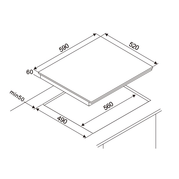 electriQ 60cm Induction Hob with Knob Controls - Plug and Play