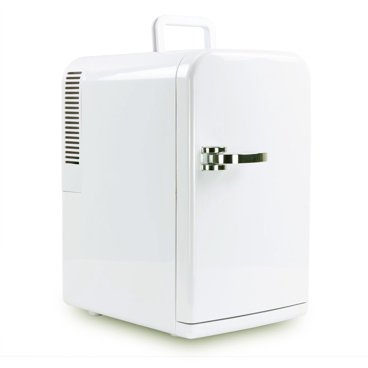 electriQ 15L Hot and Cold Portable Mini Fridge with 12V Car Adapter  - White 