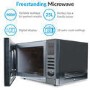 electriQ 25L 900W Freestanding Microwave with Digital Display - Black