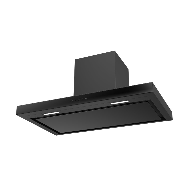 Refurbished electriQ EIQSLIM90LEDMAXBK 90cm Slimline Touch Cooker Hood Black