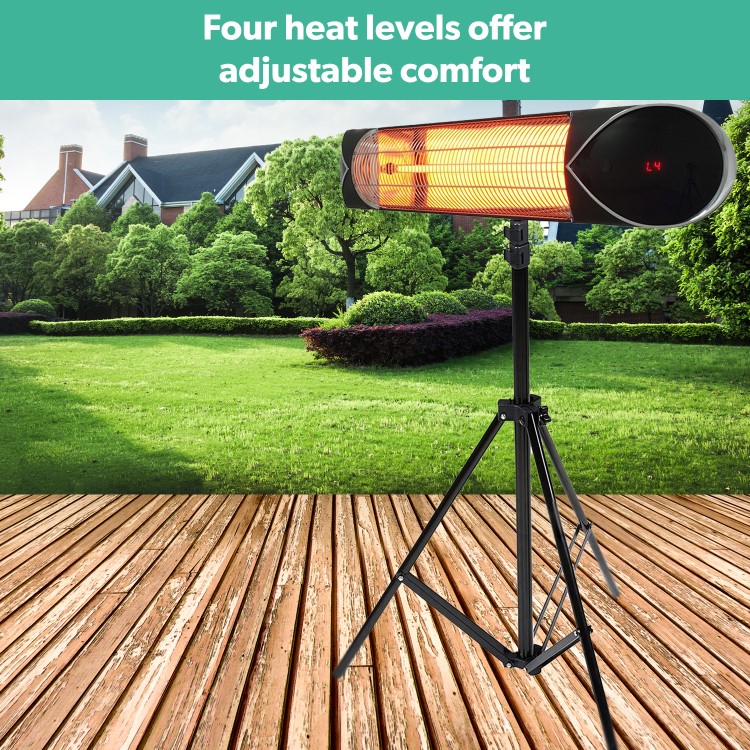 electriQ Wall Mounted Electric Patio Heater - 2.5kW with Remote Control