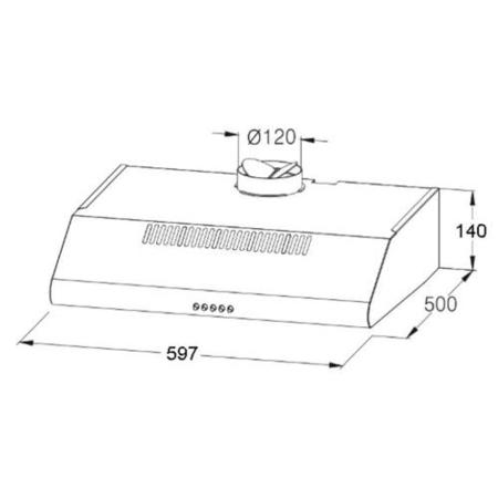 electriQ 60cm White Conventional Visor Cooker Hood Top Venting - 5 Year warranty