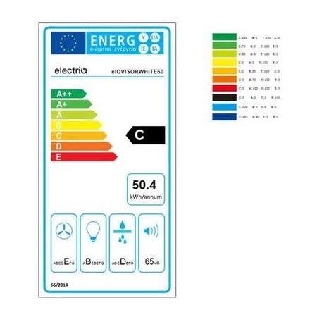 electriQ 60cm White Conventional Visor Cooker Hood Top Venting - 5 Year warranty