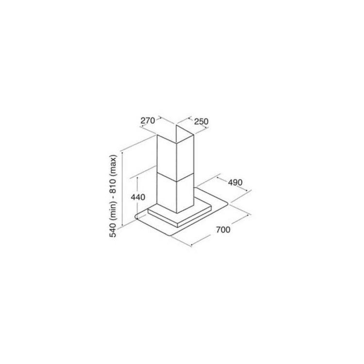 Refurbished CDA EKN70BL 70cm Flat Glass Chimney Cooker Hood