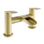 Brushed Brass Waterfall Basin Mixer Tap & Bath Filler Tap Pack - Elina