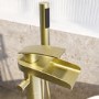 Brushed Brass Freestanding Bath Shower Mixer Tap - Elina