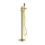 Brushed Brass Waterfall Basin Mixer Tap & Freestanding Tap Pack - Elina