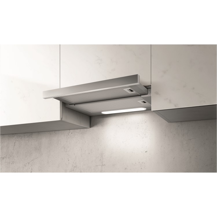 Refurbished Elite ELITE14-LED-60 60cm Telescopic Cooker Hood Stainless Steel