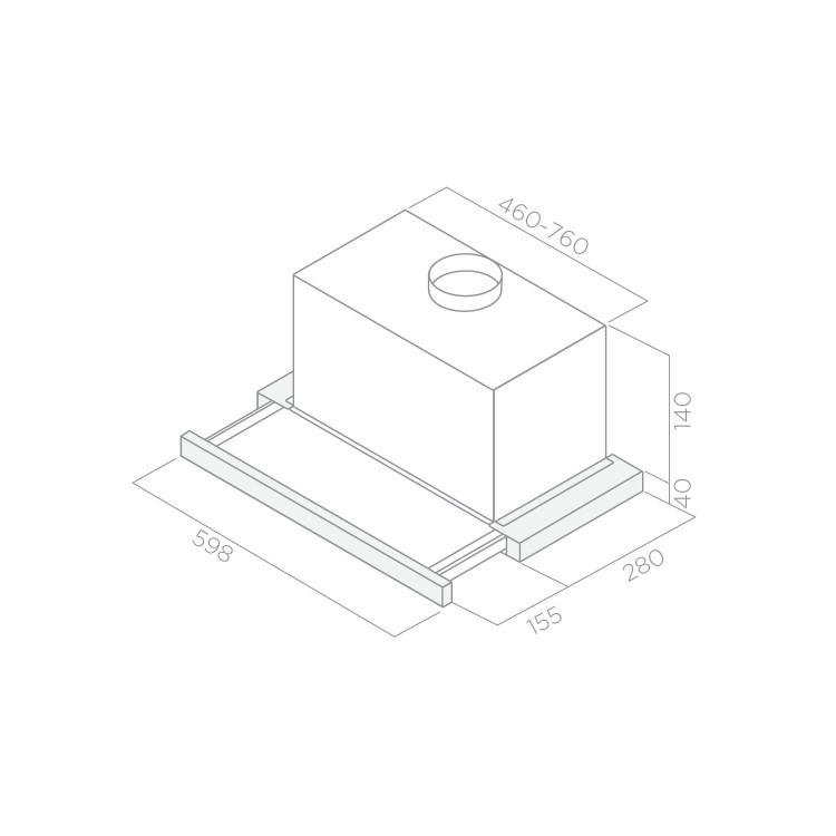 Refurbished Elite ELITE14-LED-60 60cm Telescopic Cooker Hood Stainless Steel