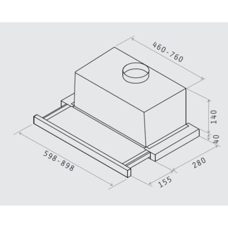 Refurbished Elica Elite ELITE1460 60cm Telescopic Canopy Cooker Hood Stainless Steel