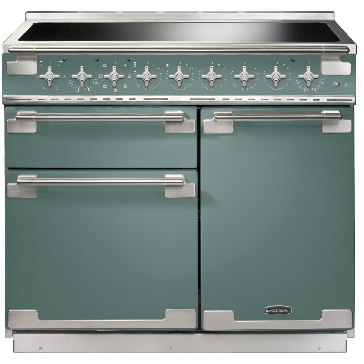 Rangemaster Elise 100cm Electric Induction Range Cooker - Mineral Green