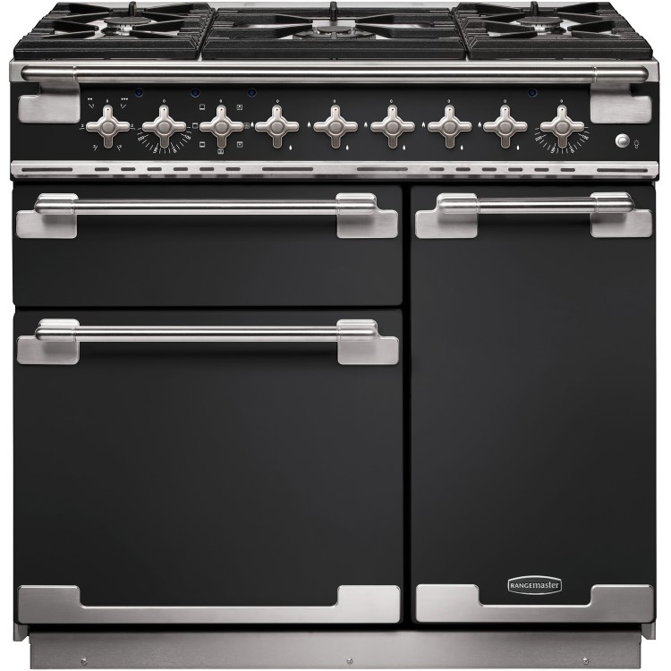 Rangemaster Elise 90cm Dual Fuel Range Cooker - Black