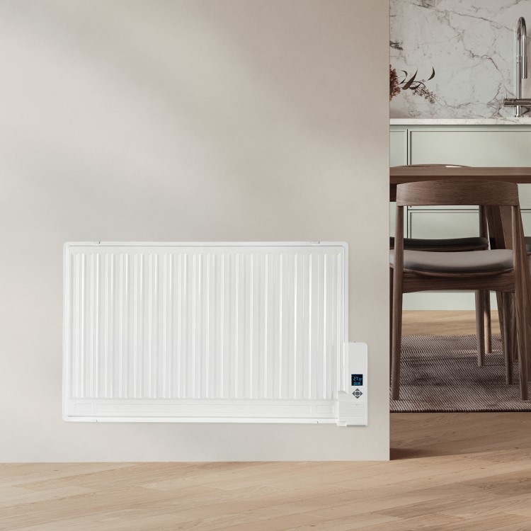 electriQ 800W Slim Wall Mounted Oil Filled Radiator - White