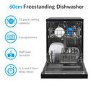 Refurbished electriQ EQ60DWBLACK 12 Place Freestanding Dishwasher Black