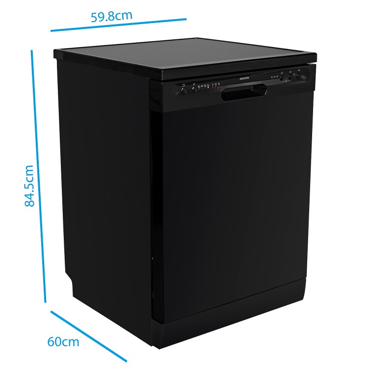 Refurbished electriQ EQ60DWBLACK 12 Place Freestanding Dishwasher Black