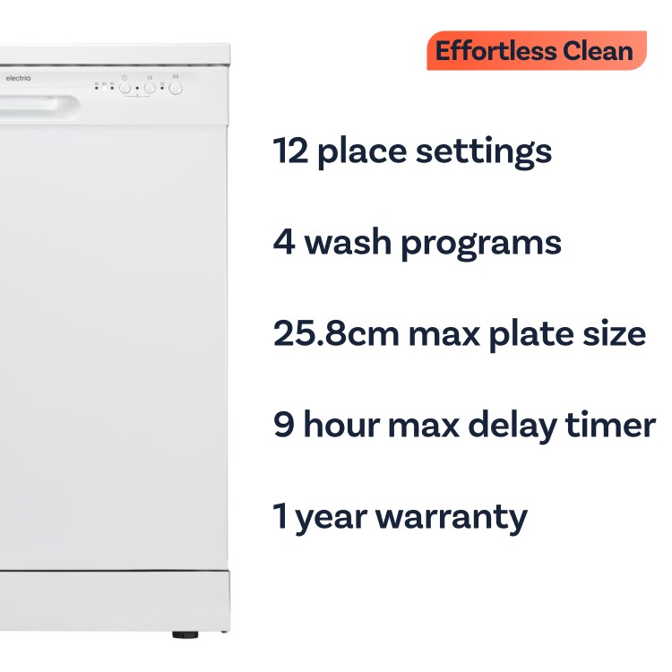 electriQ Freestanding Dishwasher - White