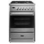 electriQ 60cm Dual Fuel Mini Range Cooker - Stainless Steel