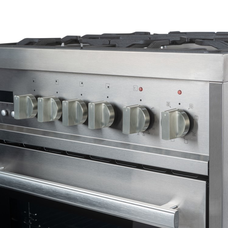 electriQ 60cm Dual Fuel Mini Range Cooker - Stainless Steel