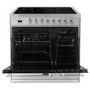 electriQ 90cm Electric Range Cooker - Mirror Finish Stainless Steel