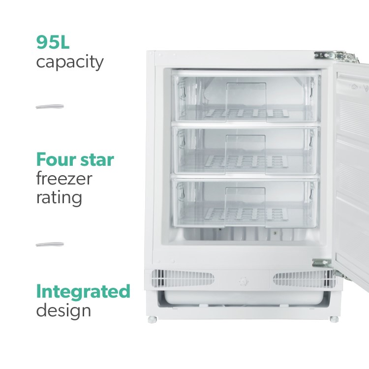 electriQ 96 Litre Integrated Under Counter Freezer