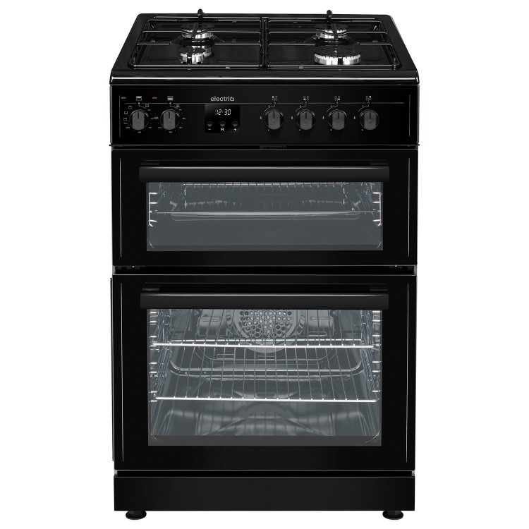 electriQ 60cm Dual Fuel Cooker - Black