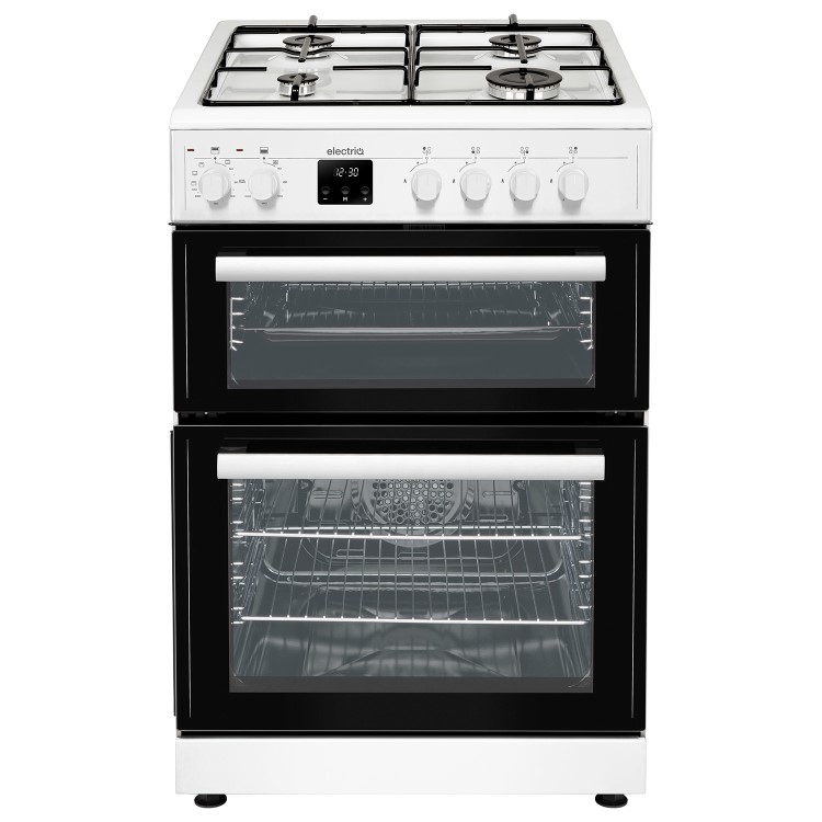 electriQ 60cm Dual Fuel Cooker - White