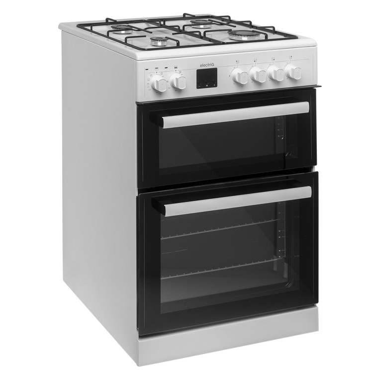 electriQ 60cm Dual Fuel Cooker - White