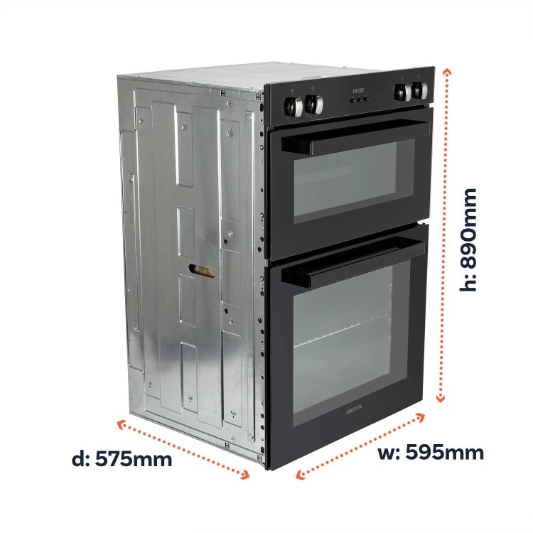 electriQ Built-In Electric Double Oven - Black