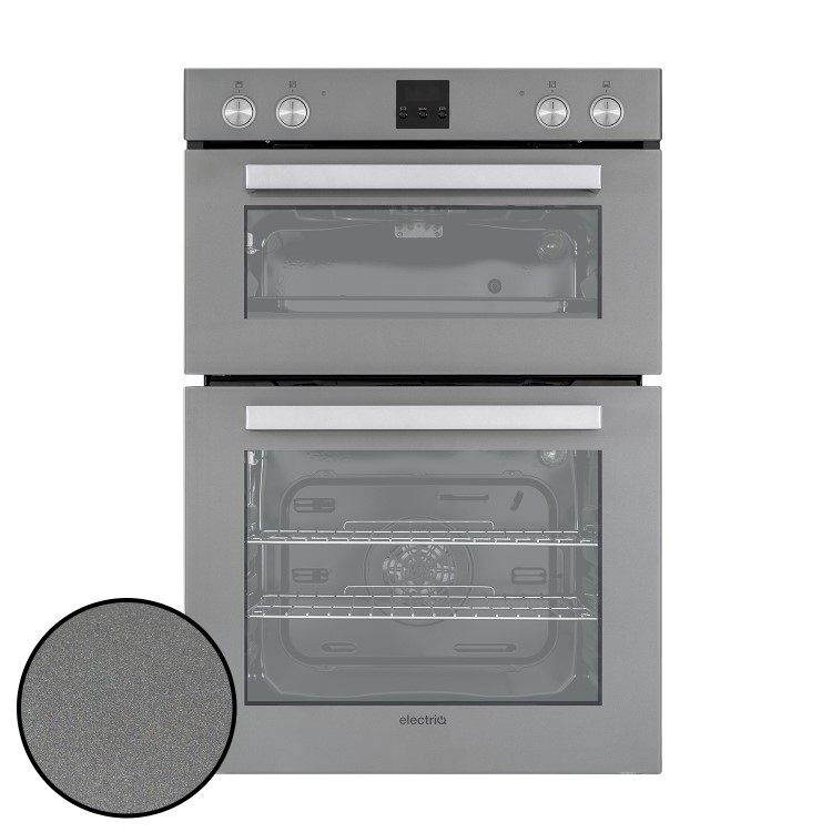 electriQ Electric Built In Double Oven - Lunar Grey