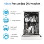 GRADE A2 - electriQ 10 Place Slimline Freestanding Dishwasher - White