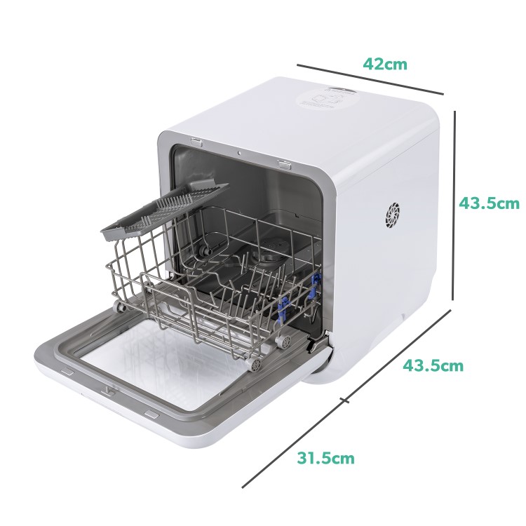 electriQ Mini Table Top Portable Dishwasher - White