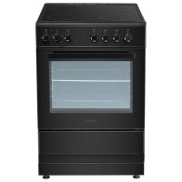 electriQ 60cm Single Oven Cooker with Ceramic Hob - Black