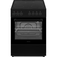 electriQ 60cm Single Oven Cooker with Ceramic Hob - Black