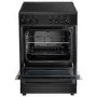 electriQ 60cm Single Oven Cooker with Ceramic Hob - Black