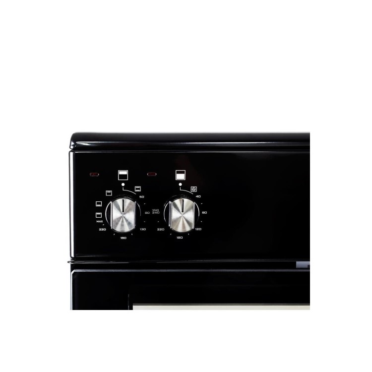 Refurbished electriQ EQEC60B5 60cm Double Oven Electric Cooker with Ceramic Hob Black