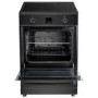 electriQ 60cm Single Oven Cooker with Induction Hob - Black