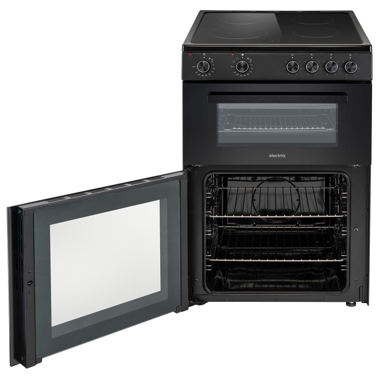 Refurbished electriQ EQEC60TWB4 60cm Electric Cooker Black