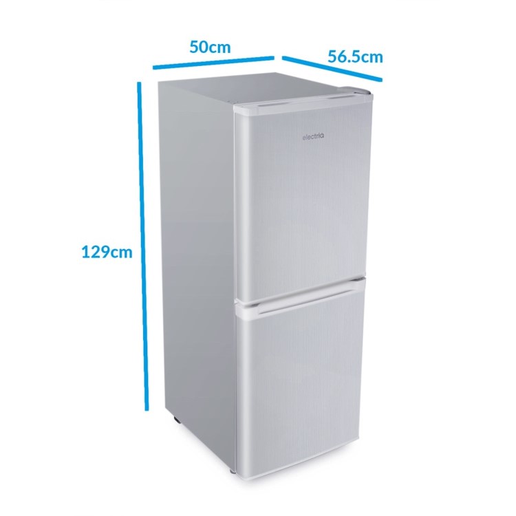 Refurbished electriQ EQFF130SVE Freestanding 155 Litre 50/50 Fridge Freezer Silver