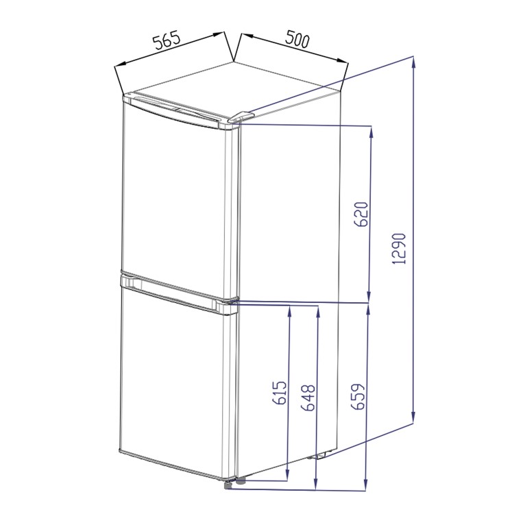 electriQ 155 Litre 50/50 Freestanding Fridge Freezer - White