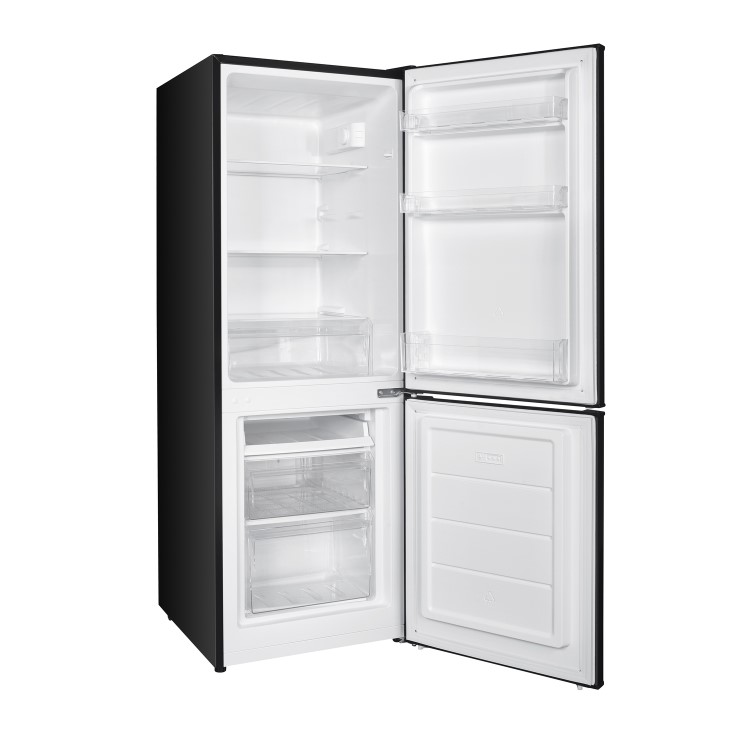 electriQ 168 Litre 70/30 Freestanding Fridge Freezer - Black